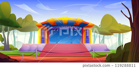 Outdoor park festival music concert stage vector 119288811
