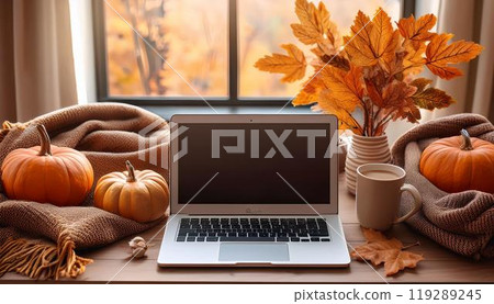 Halloween image and computer Halloween image and computer 119289245