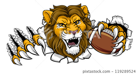 Lion American Football Sports Team Animal Mascot Lion American Football Sports Team Animal Mascot 119289524