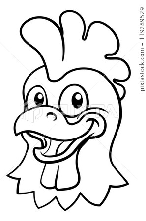 Chicken Cartoon Rooster Cockerel Bird Mascot Chicken Cartoon Rooster Cockerel Bird Mascot 119289529
