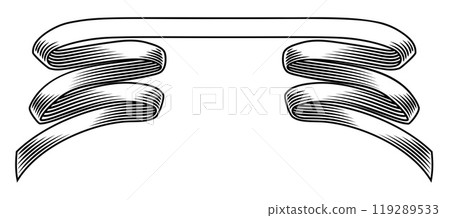 Ribbon Scroll Parchment Banner Vintage Woodcut 119289533