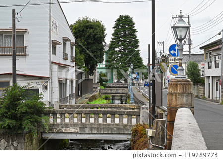 擁有古老石橋的栃木城市景觀[栃木縣栃木市] 119289773
