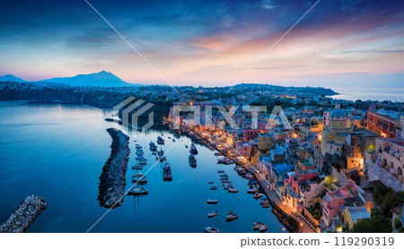 Sunset view of beautiful Procida, Italy Sunset view of beautiful Procida, Italy 119290319
