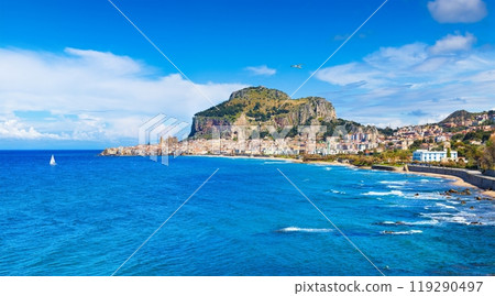 Beautiful Cefalu, small resort town on Tyrrhenian coast of Sicily, Italy Beautiful Cefalu, small resort town on Tyrrhenian coast of Sicily, Italy 119290497