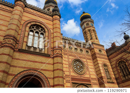 Dohany Street Synagogue also known as the Great Synagogue or Tabakgasse Synagogue in Budapest, Hungary Dohany Street Synagogue also known as the Great Synagogue or Tabakgasse Synagogue in Budapest, Hungary 119290971