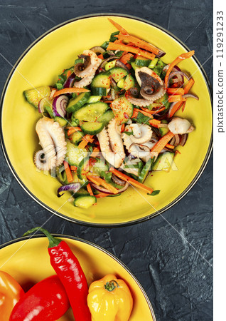 Healthy salad with squid Healthy salad with squid 119291233