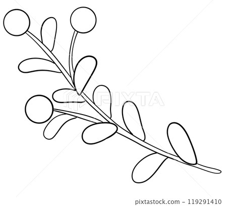 Christmas holly tree line drawing coloring page Christmas holly tree line drawing coloring page 119291410