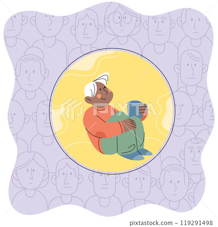 Introvert vector illustration. Introverted individuals appreciate value of solitude for personal growth The introvert metaphor compares socializing to strange and uncomfortable journey Alone time Introvert vector illustration. Introverted individuals appreciate value of solitude for personal growth The introvert metaphor compares socializing to strange and uncomfortable journey Alone time 119291498