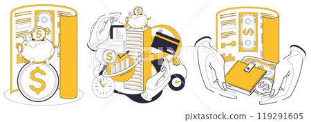 Investment vector illustration. Investment is seed financial growth, nurturing success in business garden Manage your finances wisely, planting seeds investment for future success In economic 119291605