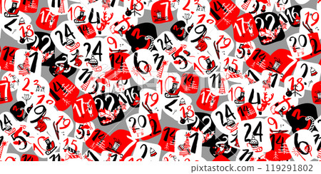 Christmas Advent Calendar seamless pattern 119291802