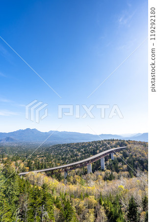 Mikuni Pass on a clear autumn day, Matsumi Bridge, National Route 273, Kamishihoro Town, Hokkaido 119292180