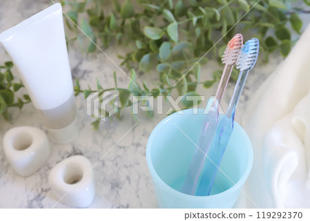牙刷和牙膏牙齒護理圖像 牙刷和牙膏牙齒護理圖像 119292370
