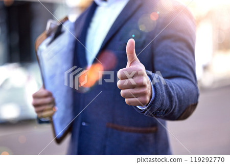 Clipboard, checklist and thumbs up from inspector with hands to show compliance, approval or ok sign. Yes, agreement and professional success on site with inspection, review and opinion feedback Clipboard, checklist and thumbs up from inspector with hands to show compliance, approval or ok sign. Yes, agreement and professional success on site with inspection, review and opinion feedback 119292770