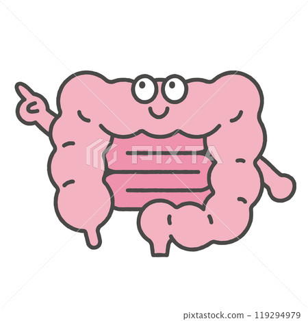 Intestine character illustration (pointing) Intestine character illustration (pointing) 119294979