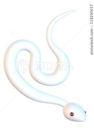 3d illustration of a white snake 119295017