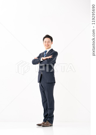 Businessman, full body, vertical, white background Businessman, full body, vertical, white background 119295690