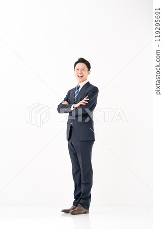 Businessman, full body, vertical, white background Businessman, full body, vertical, white background 119295691