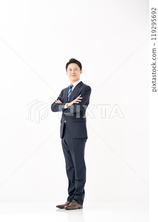 Businessman, full body, vertical, white background Businessman, full body, vertical, white background 119295692