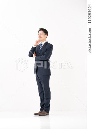 Businessman, full body, vertical, white background Businessman, full body, vertical, white background 119295694