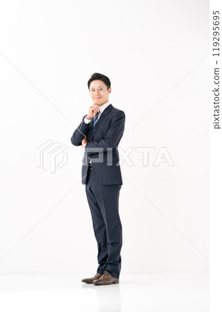 Businessman, full body, vertical, white background Businessman, full body, vertical, white background 119295695