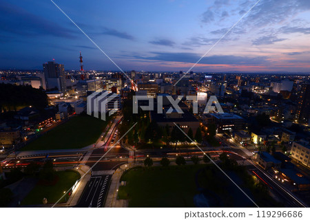 Utsunomiya City Night view from Tochigi Prefectural Office (towards Utsunomiya City Hall and Tobu Utsunomiya Station) 119296686