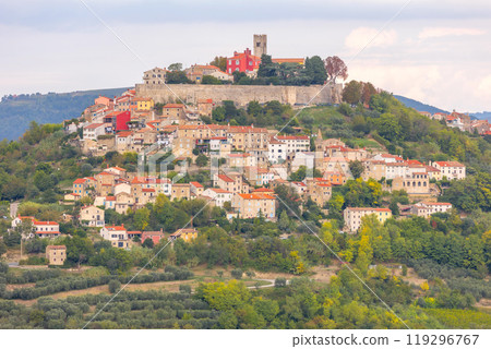 Motovun in Istria, Croatia, rural landscape 119296767