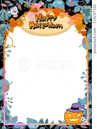 有趣的萬聖節框架背景 119297102