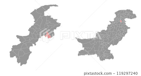 Haripur district map, administrative division of Pakistan. Vector illustration. 119297240