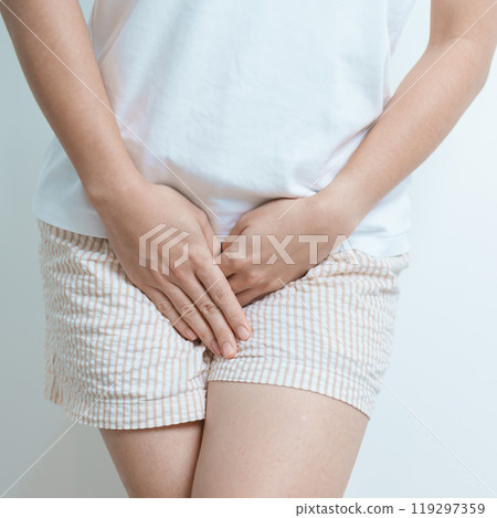 Woman having abdomen pain. Ovarian and Cervical cancer, Cervix disorder, Endometriosis, Hysterectomy, Uterine fibroids, Reproductive, urinary,  candidiasis,  menstrual, Stomach, Pregnancy and Sexual 119297359