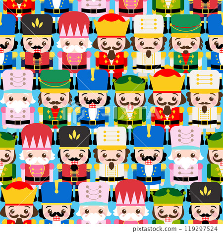 Cute nutcracker seamless pattern cartoon 119297524