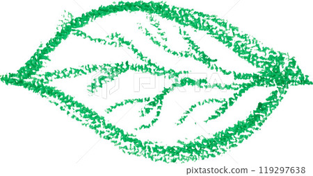 Leaf drawn with green pencil on isolated background Leaf drawn with green pencil on isolated background 119297638