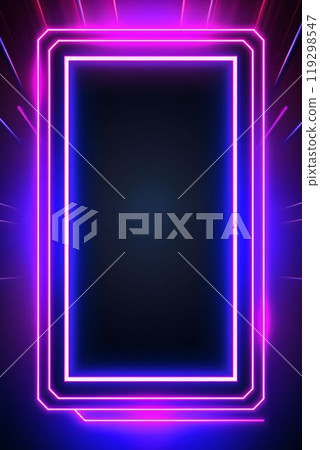 Neon light frame with a blank space for text Neon light frame with a blank space for text 119298547
