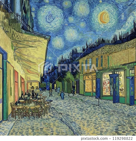 Van Gogh-inspired AI-art piece. Abstraction. Impressionism. Background Van Gogh-inspired AI-art piece. Abstraction. Impressionism. Background 119298822