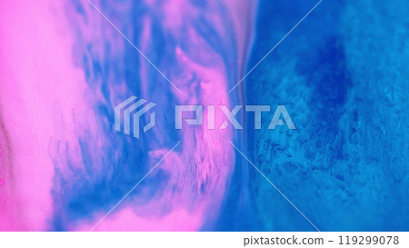 Water ink drop. Magic fluid mix. Defocused clear neon blue pink color underwater ink flow liquid blend abstract art background. Water ink drop. Magic fluid mix. Defocused clear neon blue pink color underwater ink flow liquid blend abstract art background. 119299078