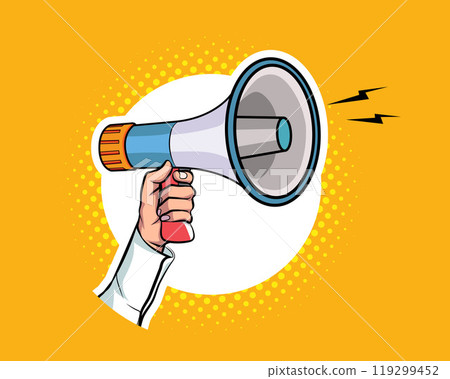hand hold megaphone 103 hand hold megaphone 103 119299452