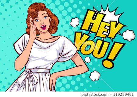 woman talking whispering gossip secret retro pop art comic vintage woman talking whispering gossip secret retro pop art comic vintage 119299491