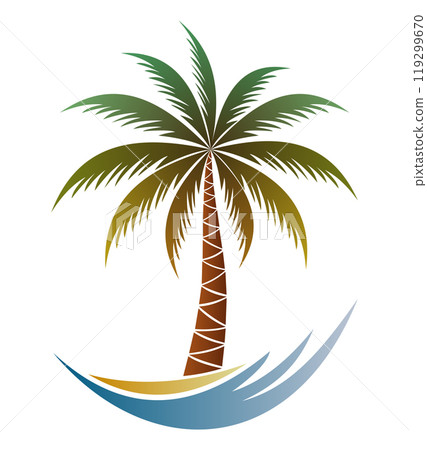 palm tree tropical locotype for your business vvector illustration palm tree tropical locotype for your business vvector illustration 119299670