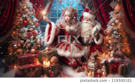 girl in a christmas costume 119300181