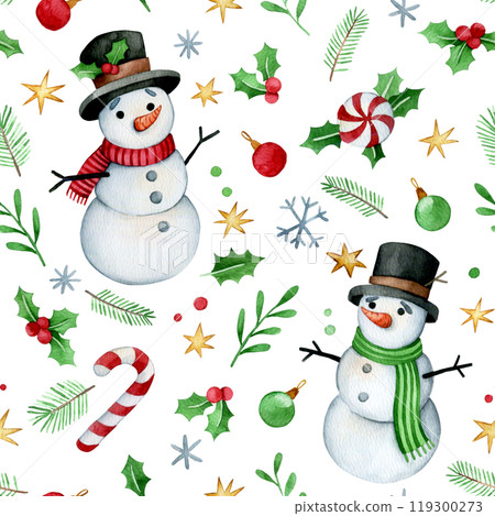 snowman, pattern, christmas 119300273
