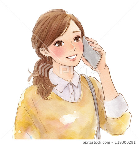 女人在做電話 119300291