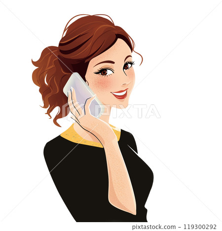 女人在做電話 119300292