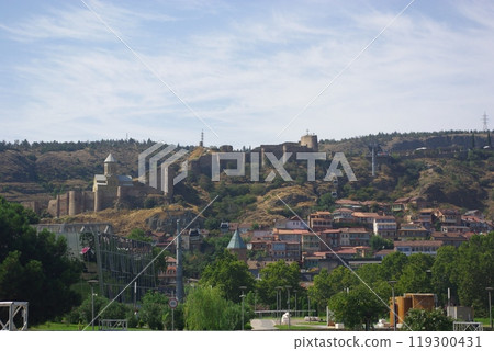 Old town Tbilisi city panorama, Georgia. Landmarks and famous places. 119300431