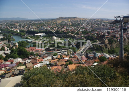 Old town Tbilisi city panorama, Georgia. Landmarks and famous places. 119300436