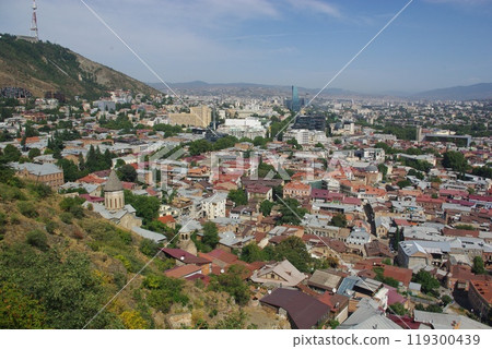Old town Tbilisi city panorama, Georgia. Landmarks and famous places. Old town Tbilisi city panorama, Georgia. Landmarks and famous places. 119300439
