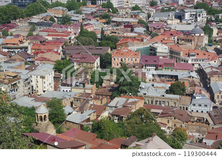 Old town Tbilisi city panorama, Georgia. Landmarks and famous places. Old town Tbilisi city panorama, Georgia. Landmarks and famous places. 119300444