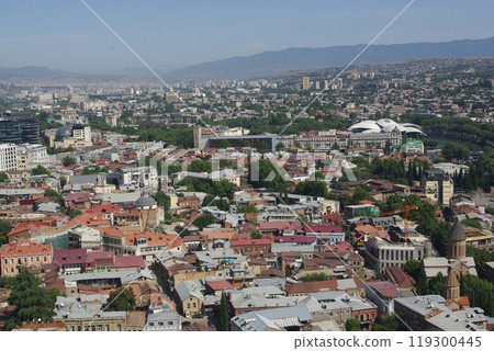 Old town Tbilisi city panorama, Georgia. Landmarks and famous places. Old town Tbilisi city panorama, Georgia. Landmarks and famous places. 119300445