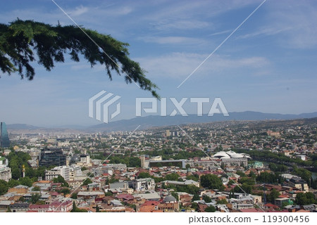 Old town Tbilisi city panorama, Georgia. Landmarks and famous places. 119300456