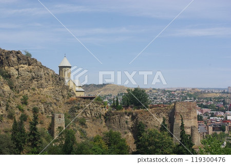 Old town Tbilisi city panorama, Georgia. Landmarks and famous places 119300476