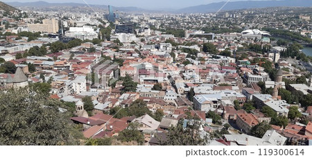 Old town Tbilisi city panorama, Georgia. Landmarks and famous places 119300614