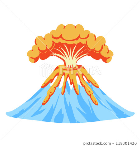 Simple Mount Fuji eruption illustration 119301420
